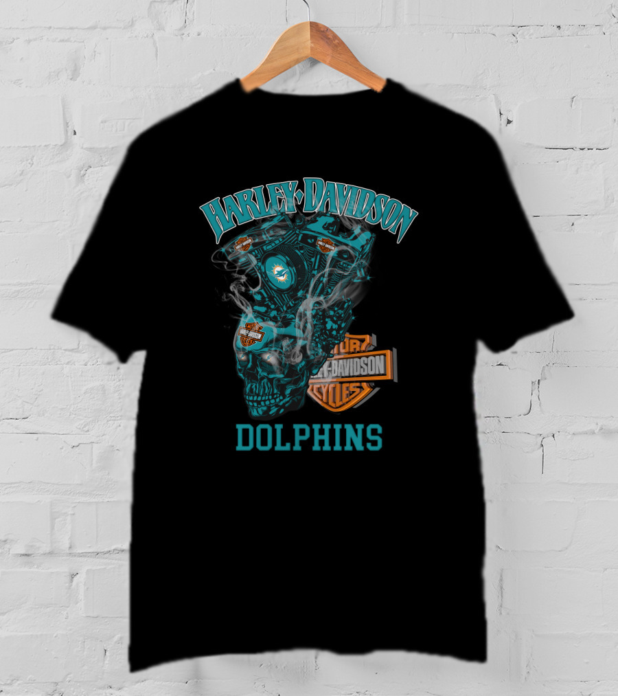 Harley Davidson Motorcycles Miami Dolphins T-Shirt