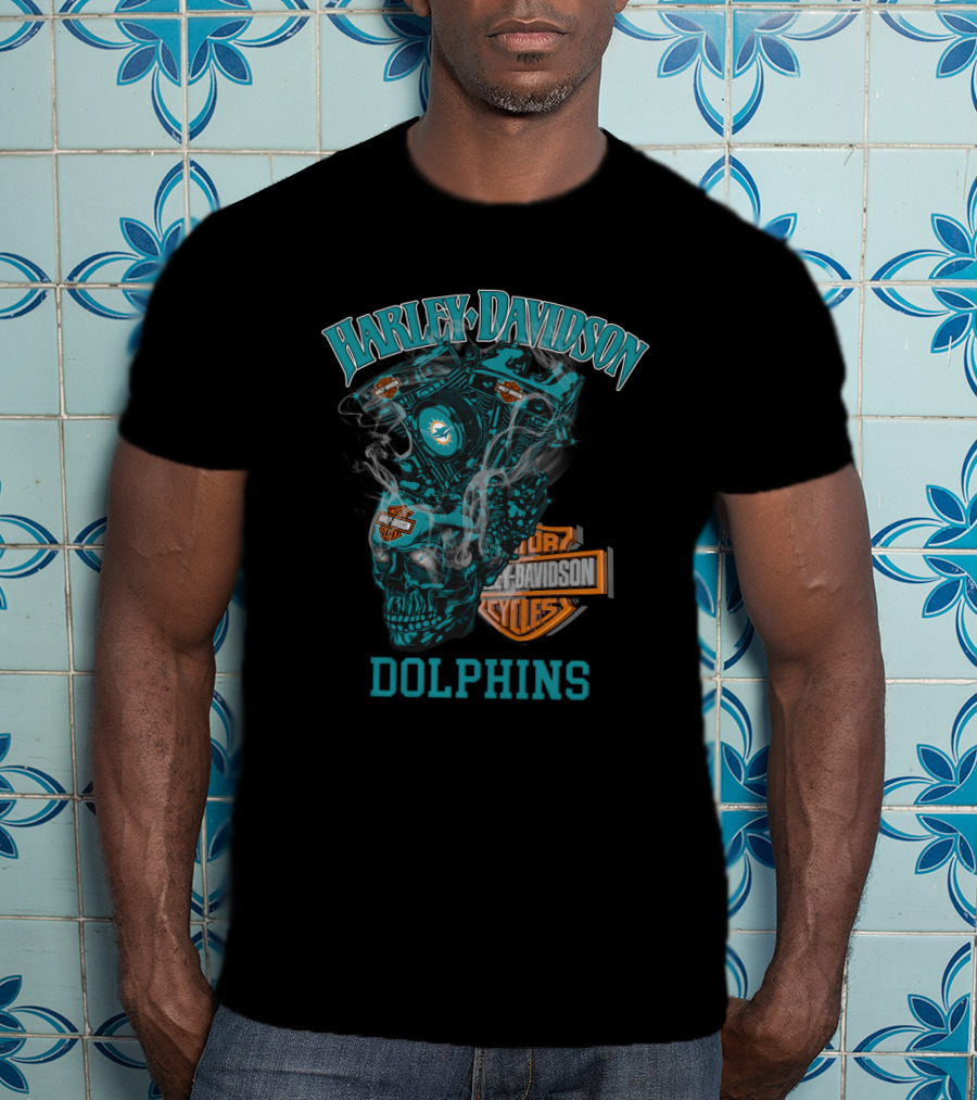Harley Davidson Motorcycles Miami Dolphins T-Shirt
