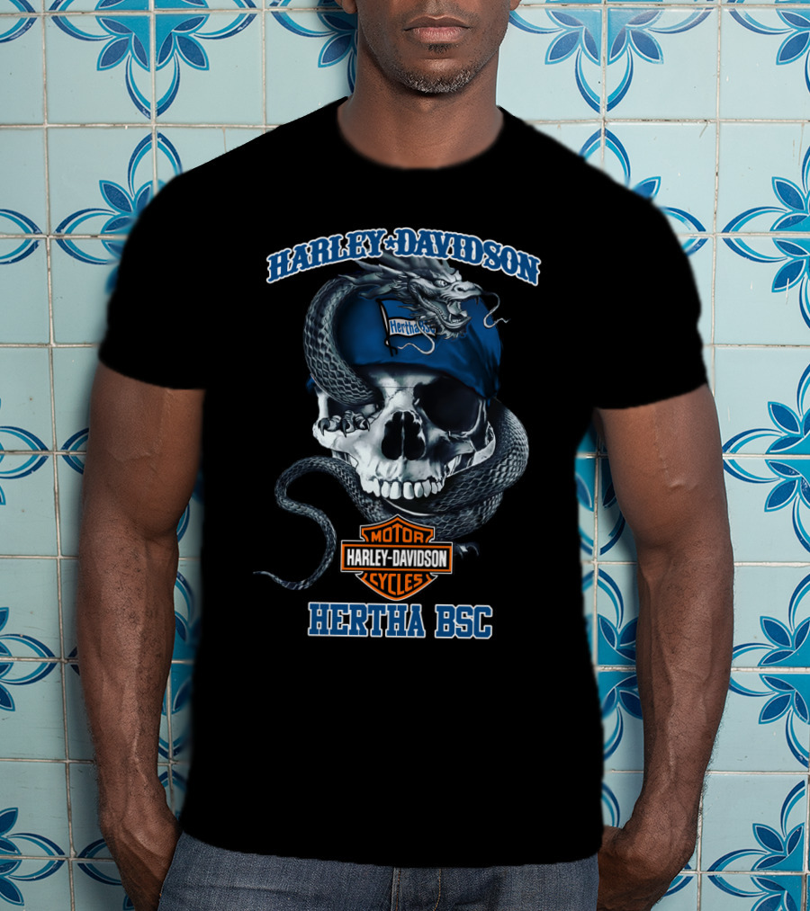 Harley Davidson Skull Snake Hertha Bsc T-Shirt