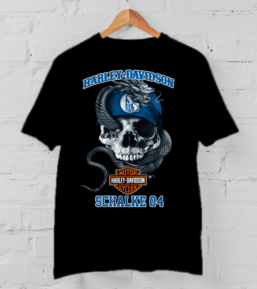 Harley Davidson Schalke 04 Skull And Snake T-Shirt
