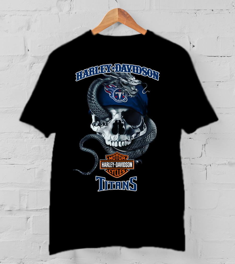 Harley Davidson Motor Cycles Tennessee Titans. T-Shirt