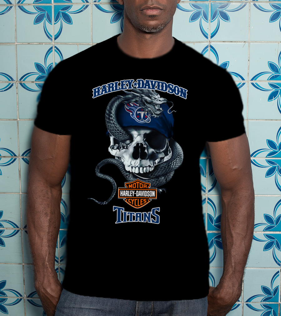Harley Davidson Motor Cycles Tennessee Titans. T-Shirt