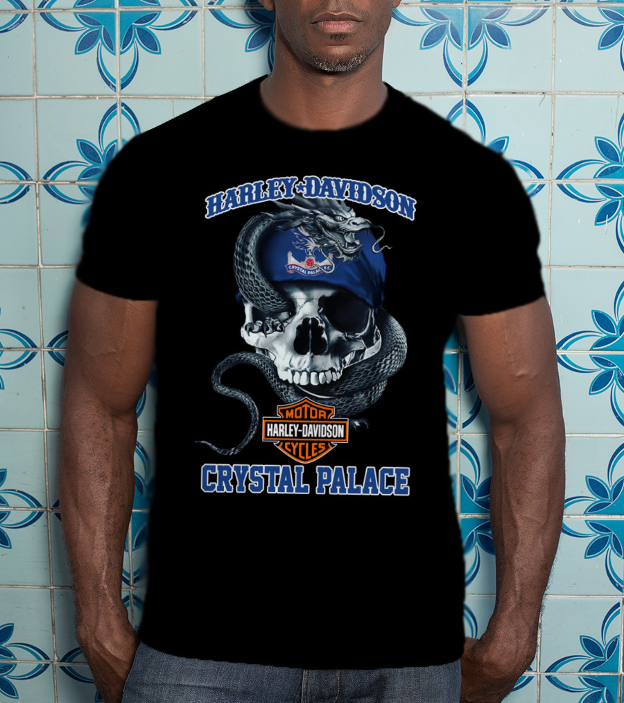 Harley Davidson Crystal Palace Motorcycles Skull Snake T-Shirt