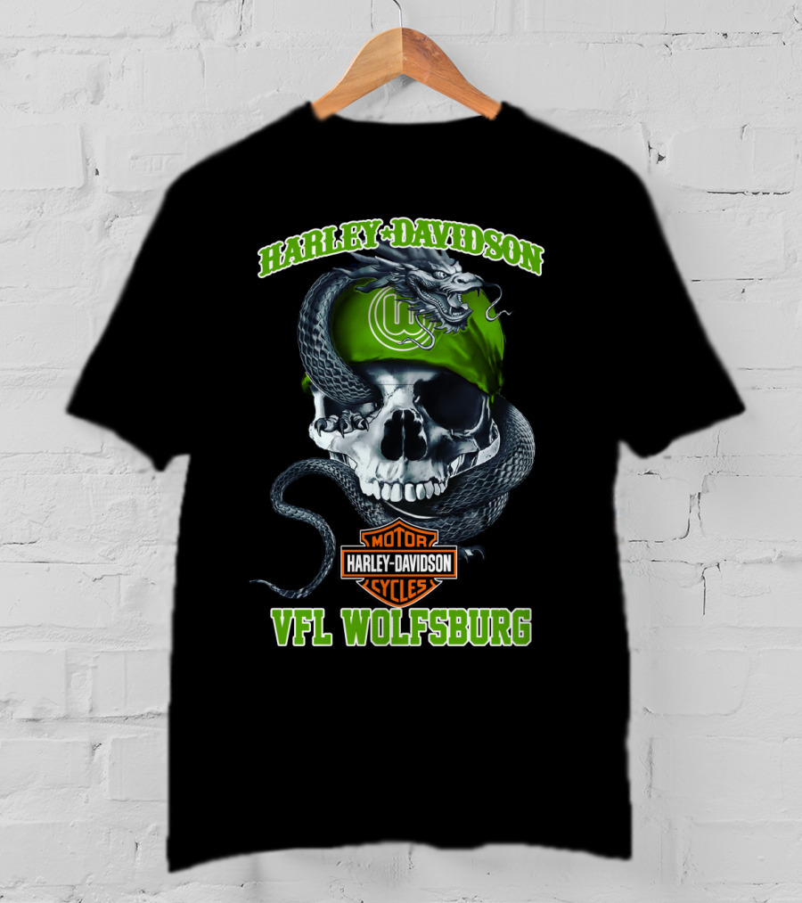 Harley Davidson Vfl Wolfsburg Skull And Snake T-Shirt