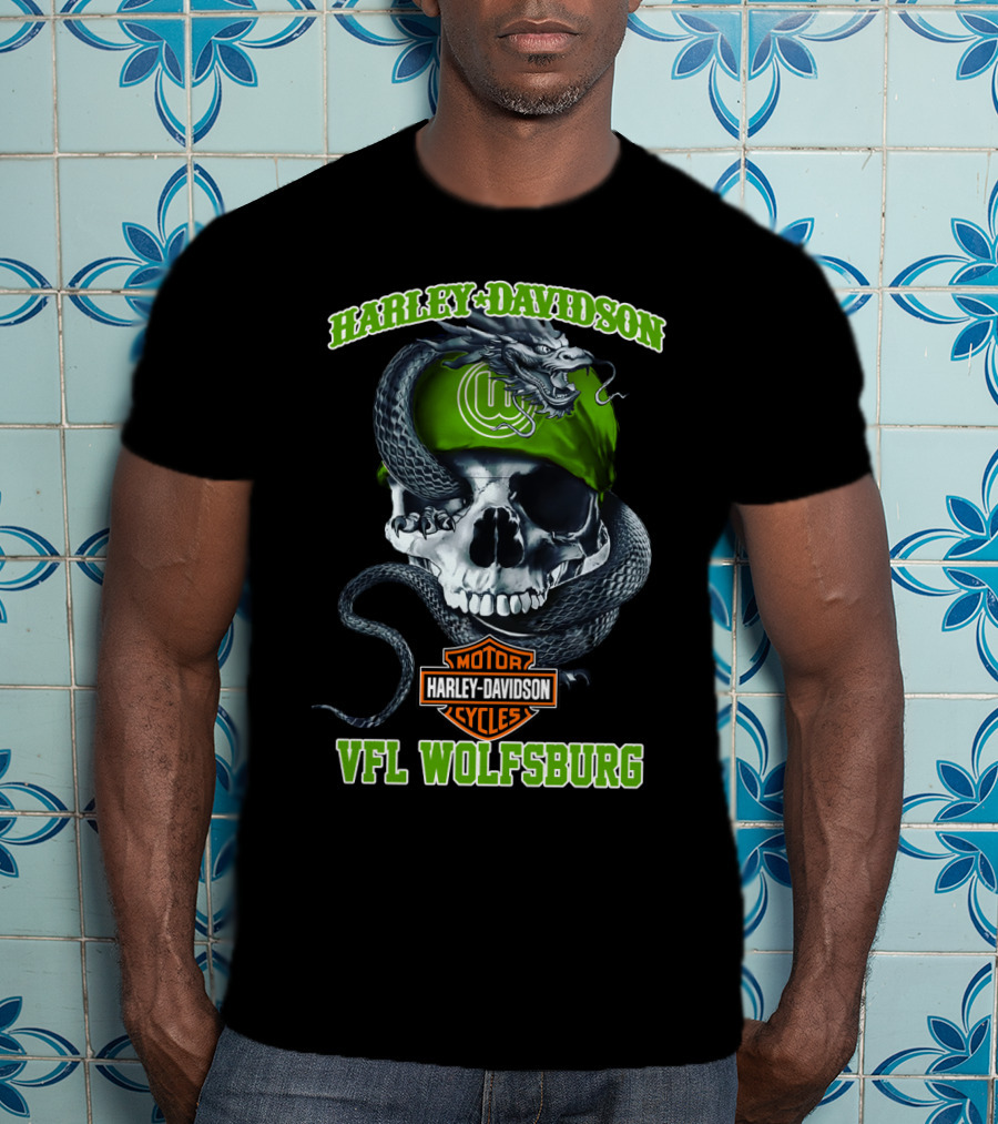 Harley Davidson Vfl Wolfsburg Skull And Snake T-Shirt