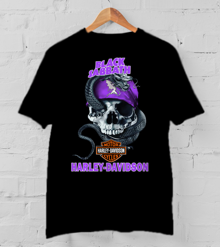 Black Sabbath Harley Davidson Skull Snake T-Shirt