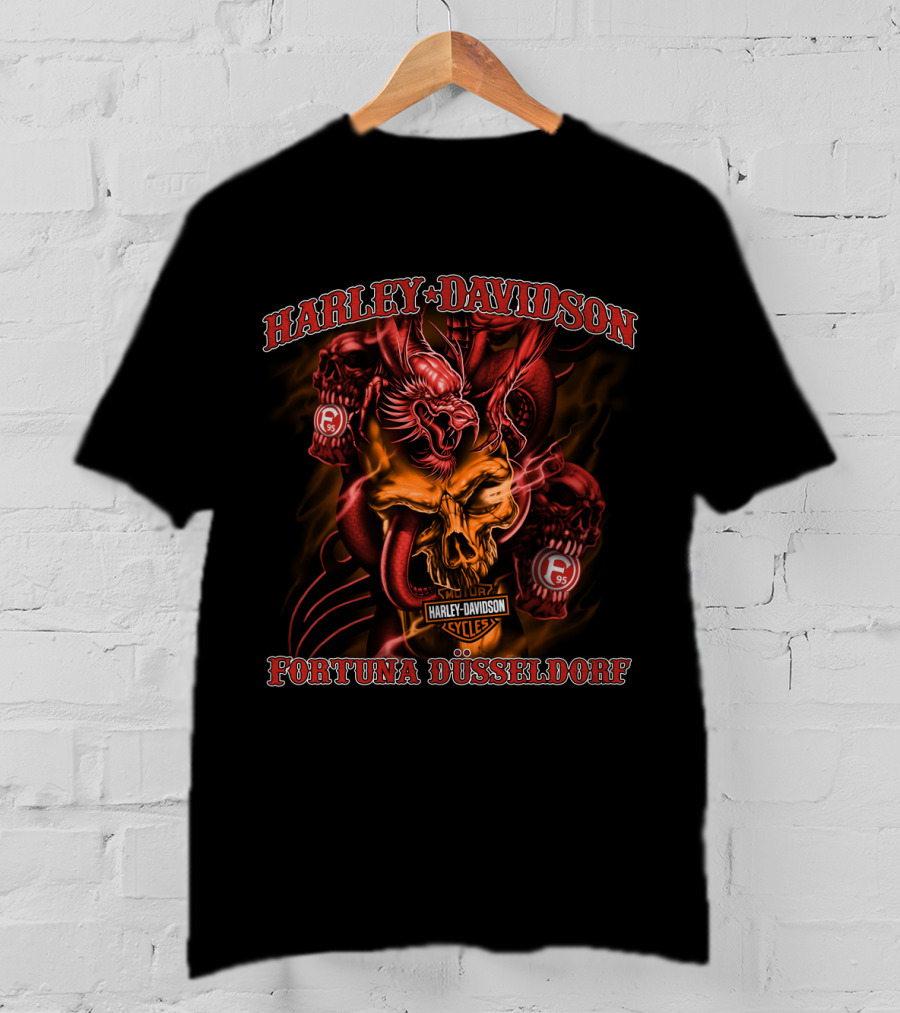 Harley Davidson Fortuna Düsseldorf Skull And Dragon C95 T-Shirt
