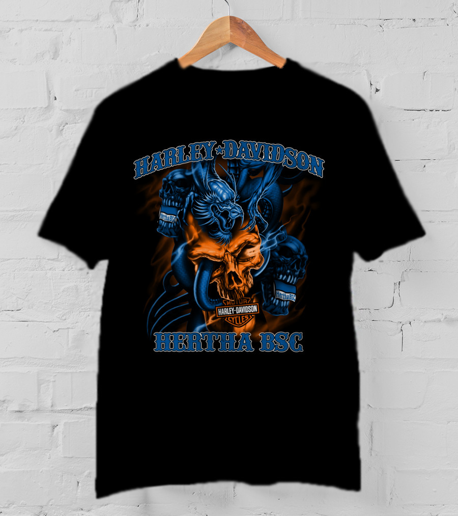 Harley Davidson Hertha Bsc Cycles Skull T-Shirt