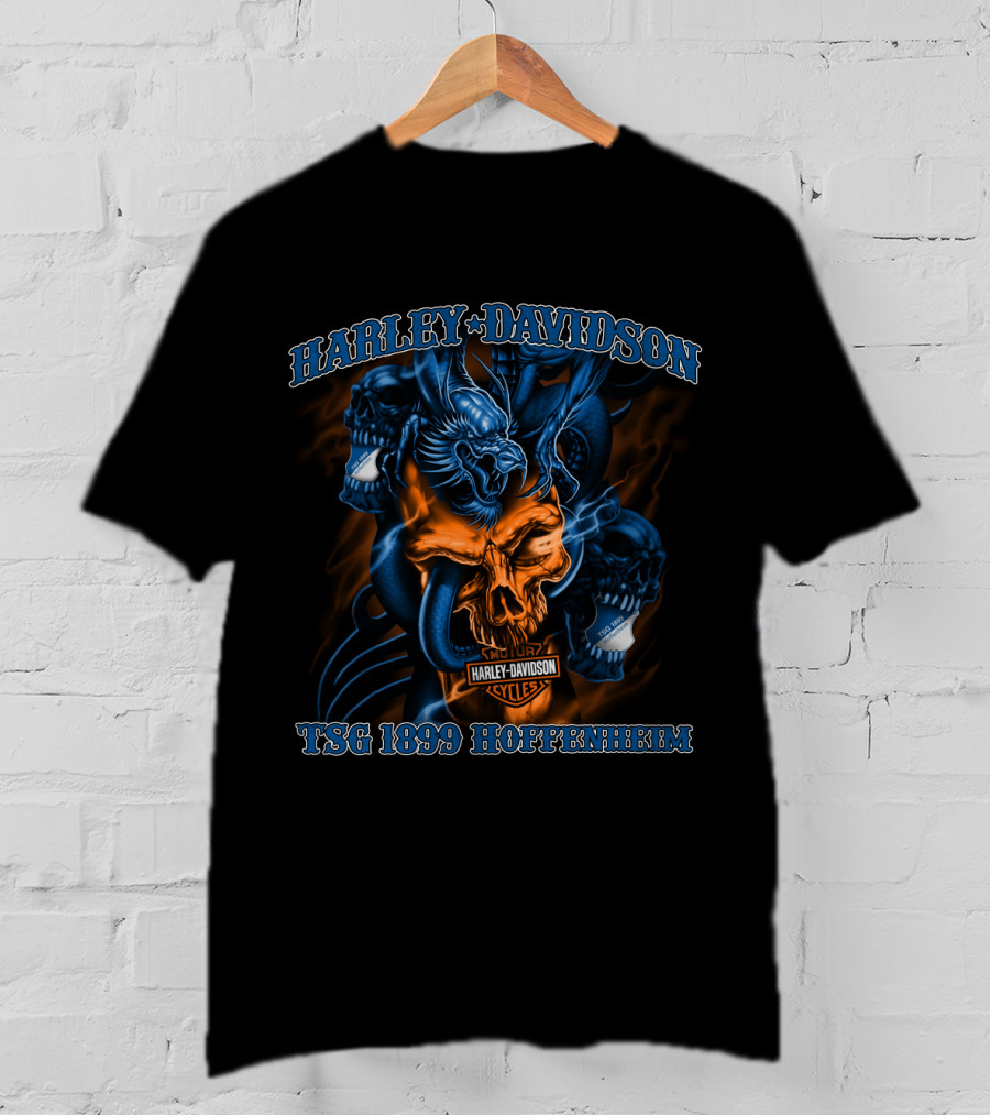 Harley Davidson Tsg 1899 Hoffenheim Cycles Skull T-Shirt