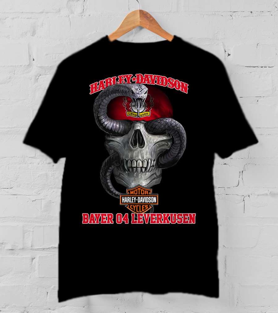 Harley Davidson Skull Snake Bayer 04 Leverkusen T-Shirt