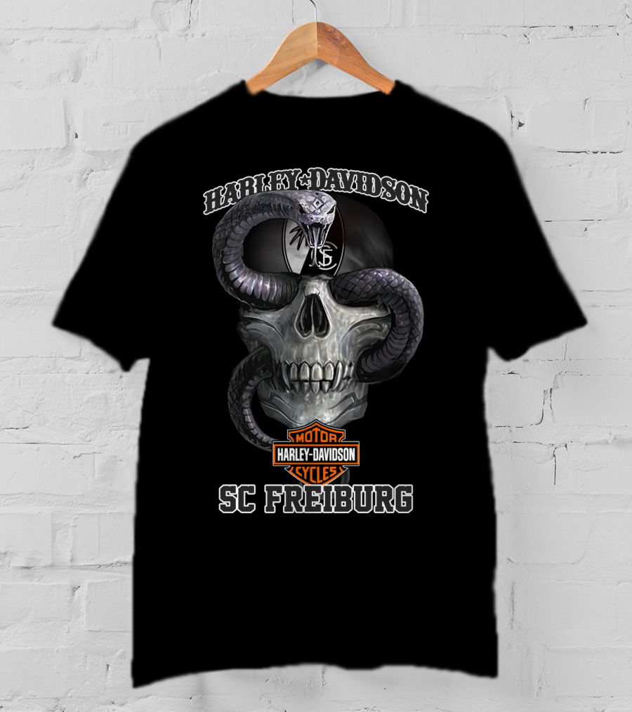 Harley Davidson Motor Cycles Skull Cobra Sc Freiburg T-Shirt