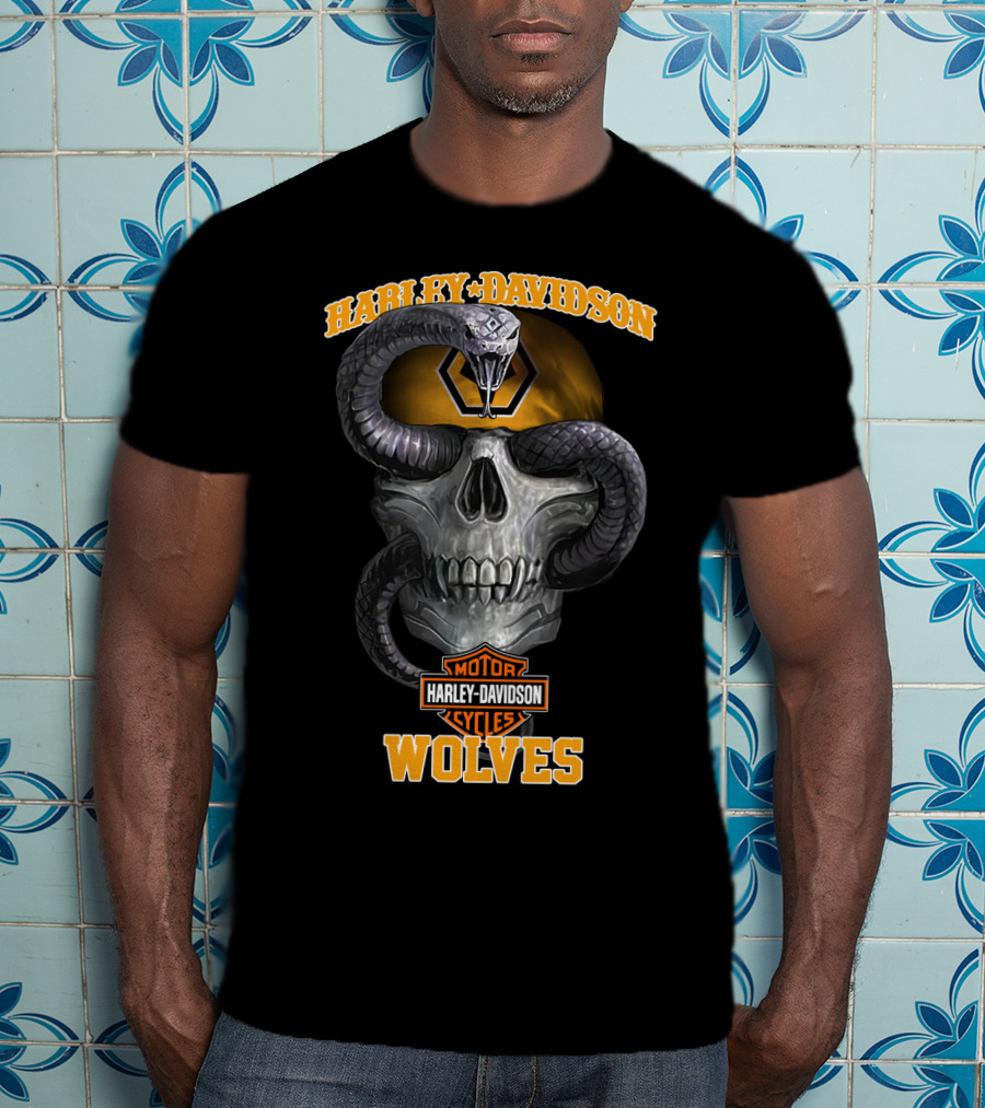 Harley Davidson Motor Cycles Wolves T-Shirt