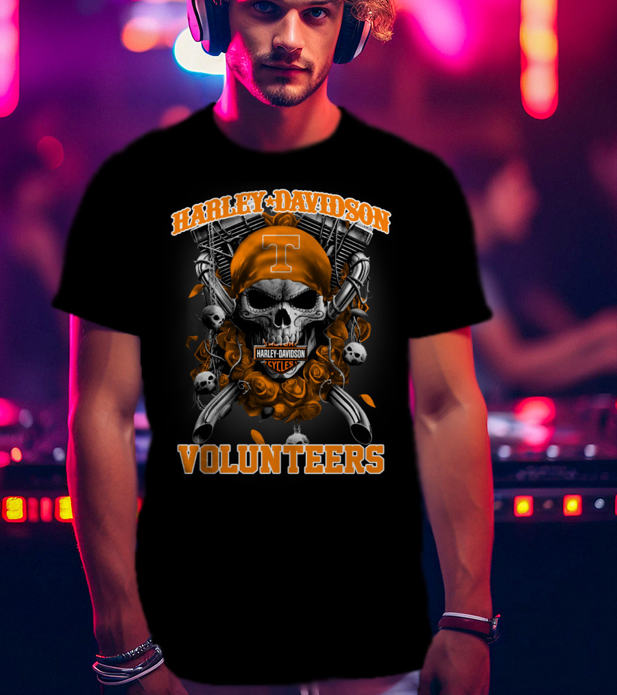 Harley Davidson Tennessee Volunteers Skull T T-Shirt