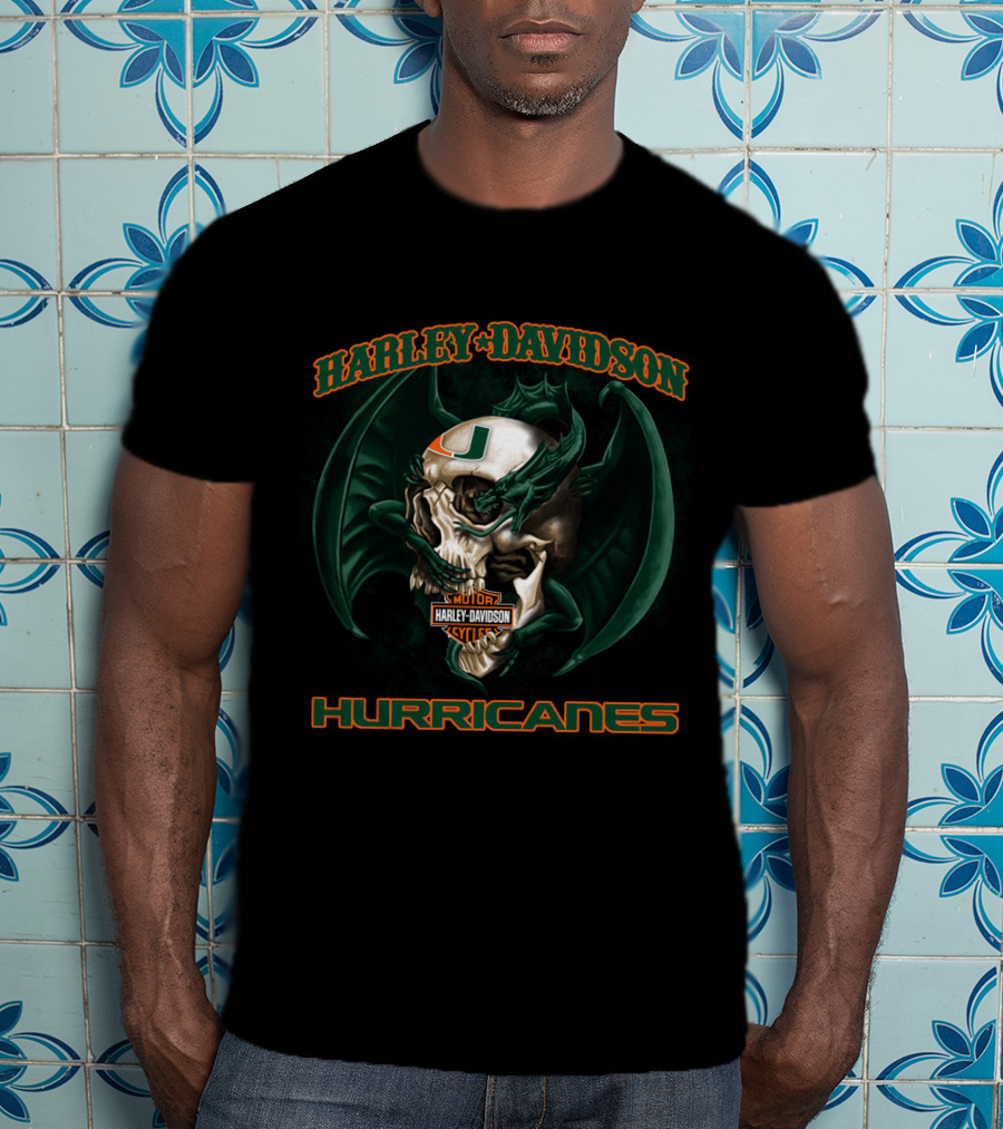 Harley Davidson Hurricanes Miami Skull T-Shirt