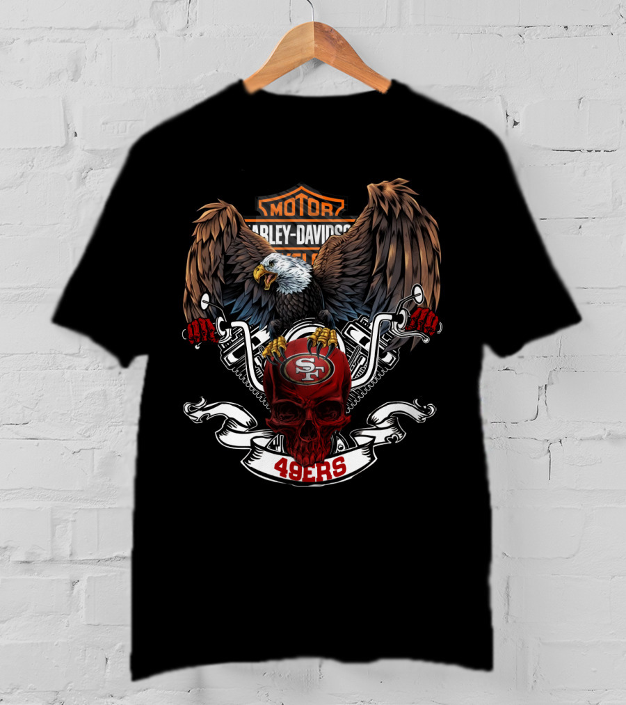 Motor Harley Davidson Cycles Nfl San Francisco 49ers T-Shirt