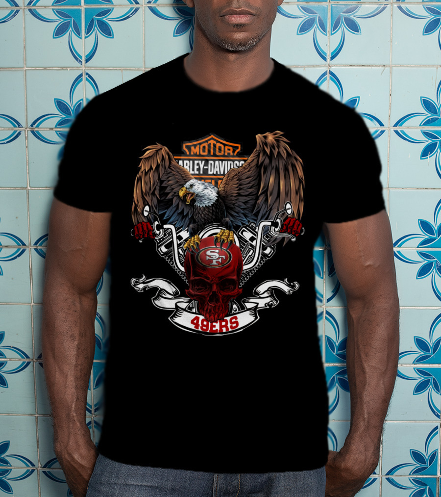 Motor Harley Davidson Cycles Nfl San Francisco 49ers T-Shirt