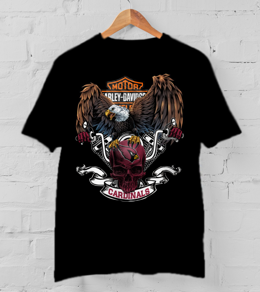 Harley Davidson Motor Cardinals Eagle 87 Arizona Nfl T-Shirt