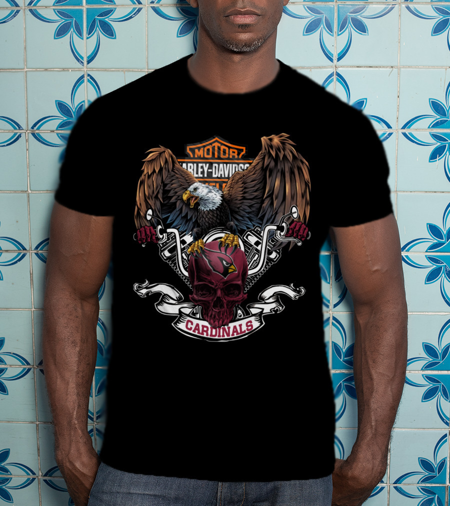 Harley Davidson Motor Cardinals Eagle 87 Arizona Nfl T-Shirt