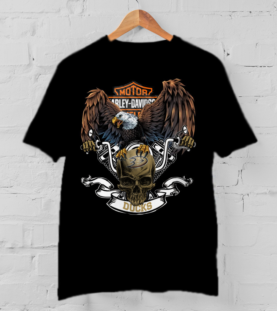 Harley Davidson Nhl Anaheim Ducks Eagle Skull T-Shirt