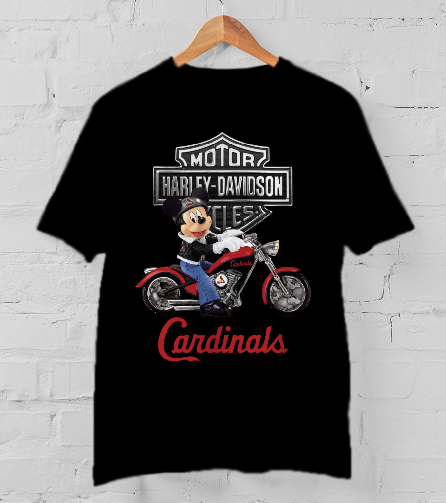 Hd Mlb St Louis Cardinals Harley Davidson Mickey Mouse T-Shirt