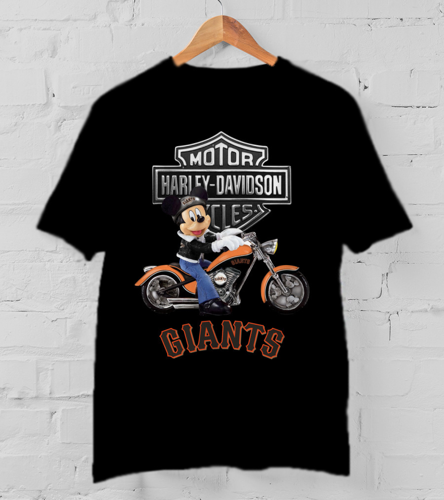 Harley Davidson Motorcycles San Francisco Giants Mickey Mouse T-Shirt