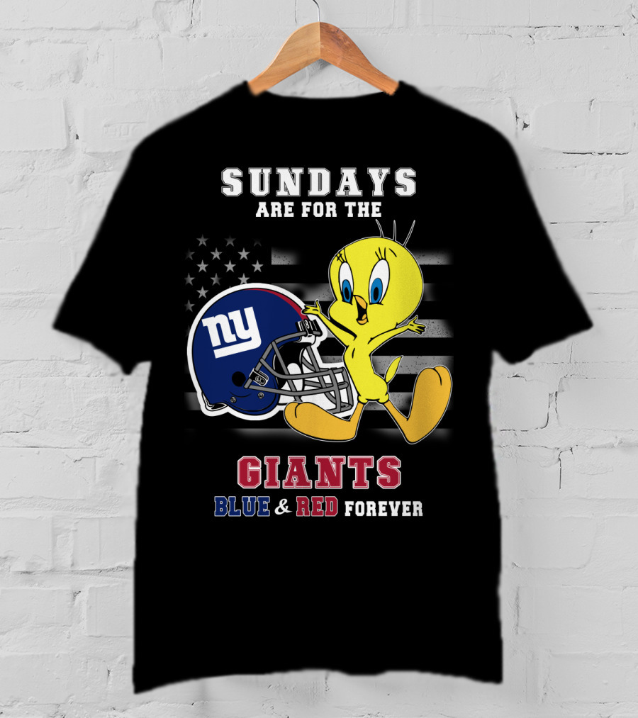 Sundays Are For The Giants Blue And Red Forever Tweety Football Helmet T-Shirt
