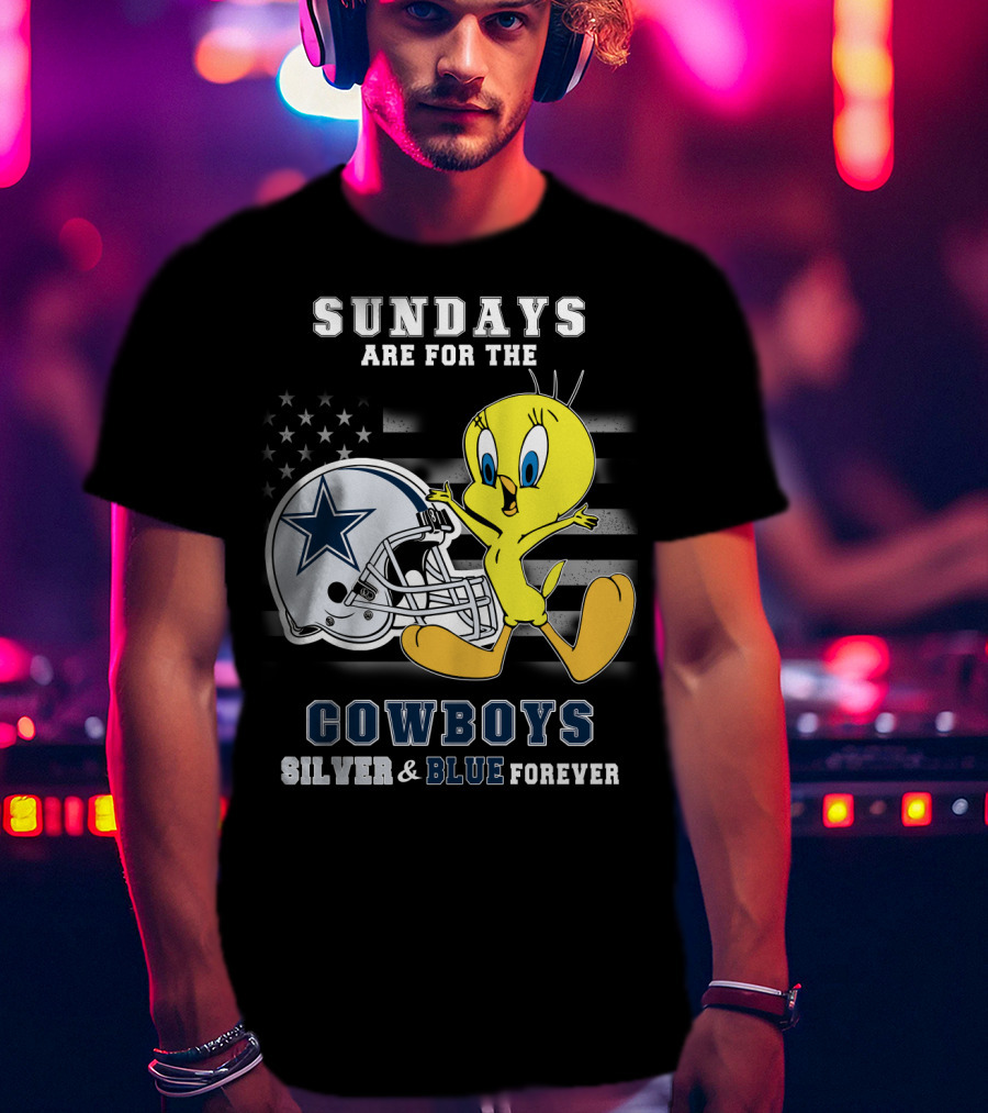 Sundays Are For The Cowboys Silver & Blue Forever Tweety T-Shirt