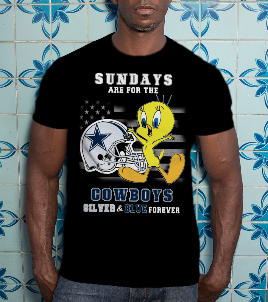 Sundays Are For The Cowboys Silver & Blue Forever Tweety T-Shirt