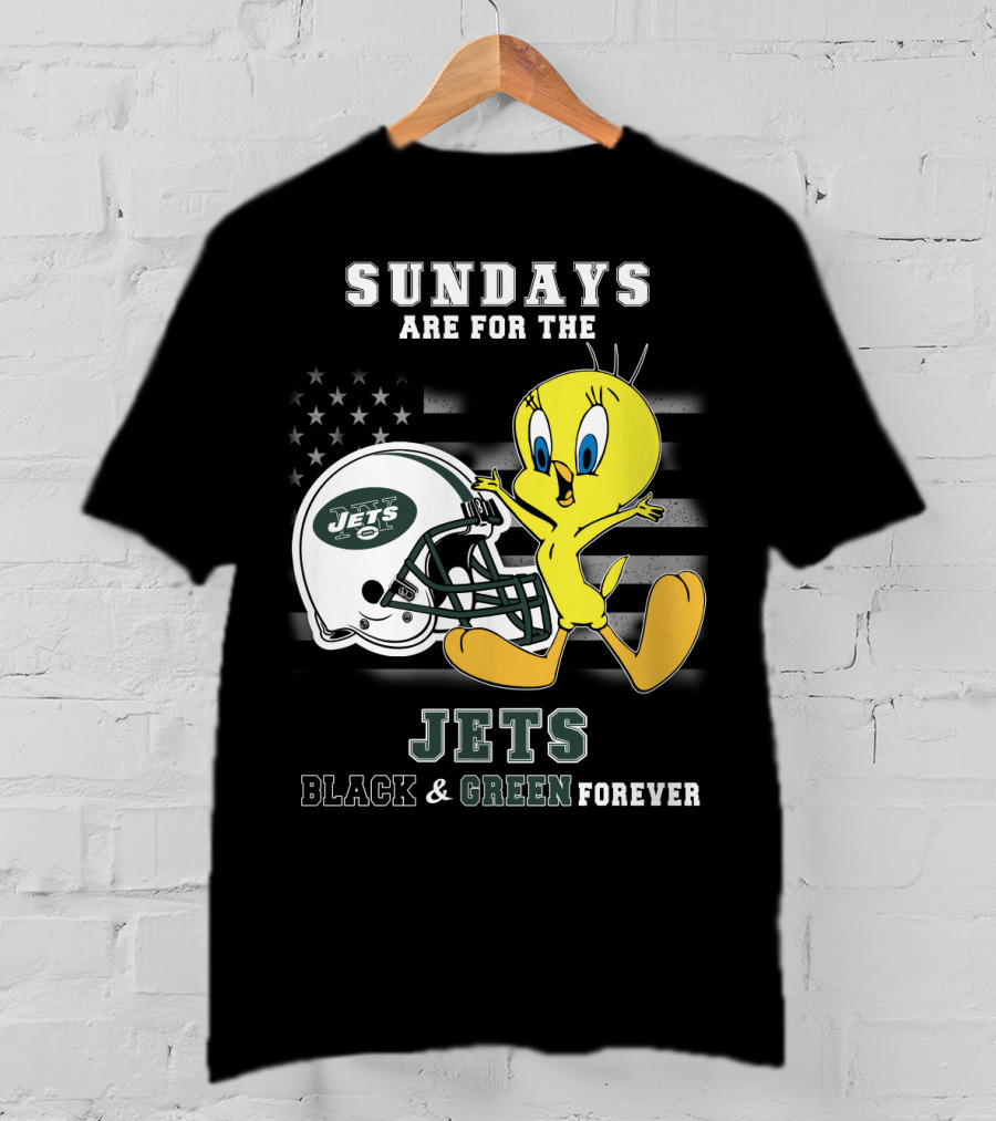 Sundays Are For The Jets Black & Green Forever Tweety T-Shirt