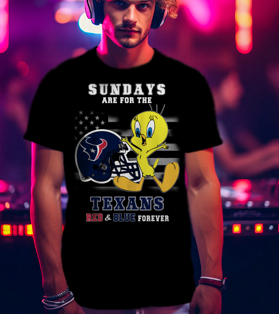 Sundays Are For The Texans Red & Blue Forever T-Shirt