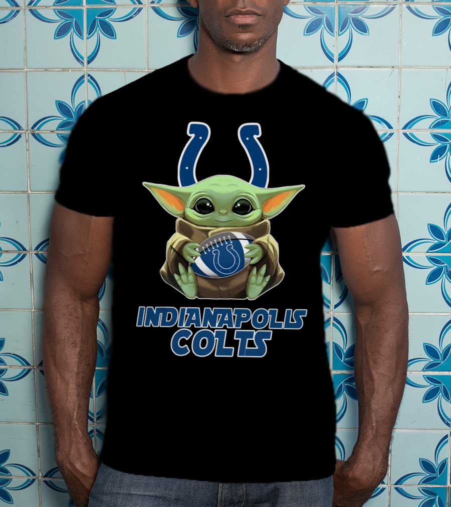 Indianapolis Colts Baby Yoda Football Fusion T-Shirt