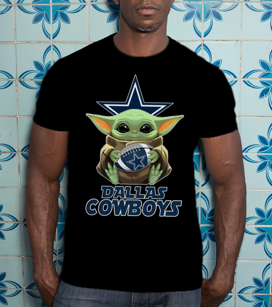 Dallas Cowboys Baby Yoda Football Star T-Shirt