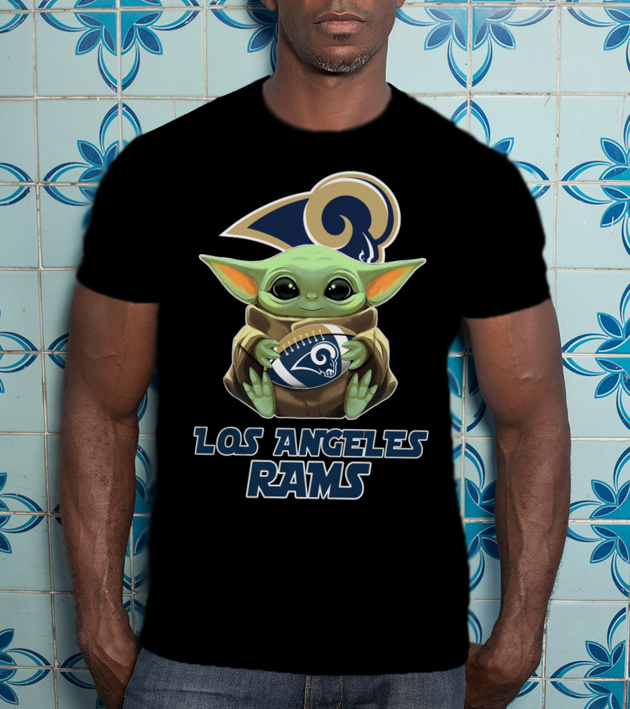 Los Angeles Rams Baby Yoda Football T-Shirt