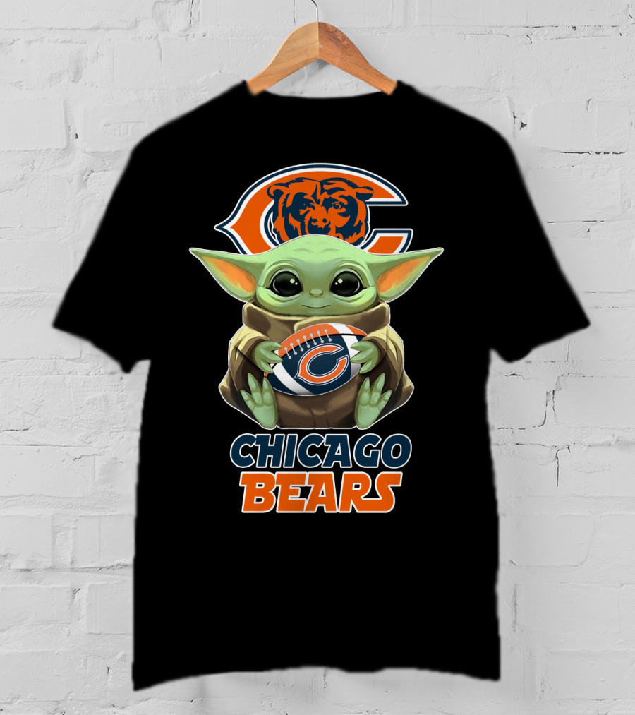 Chicago Bears Grogu Football T-Shirt