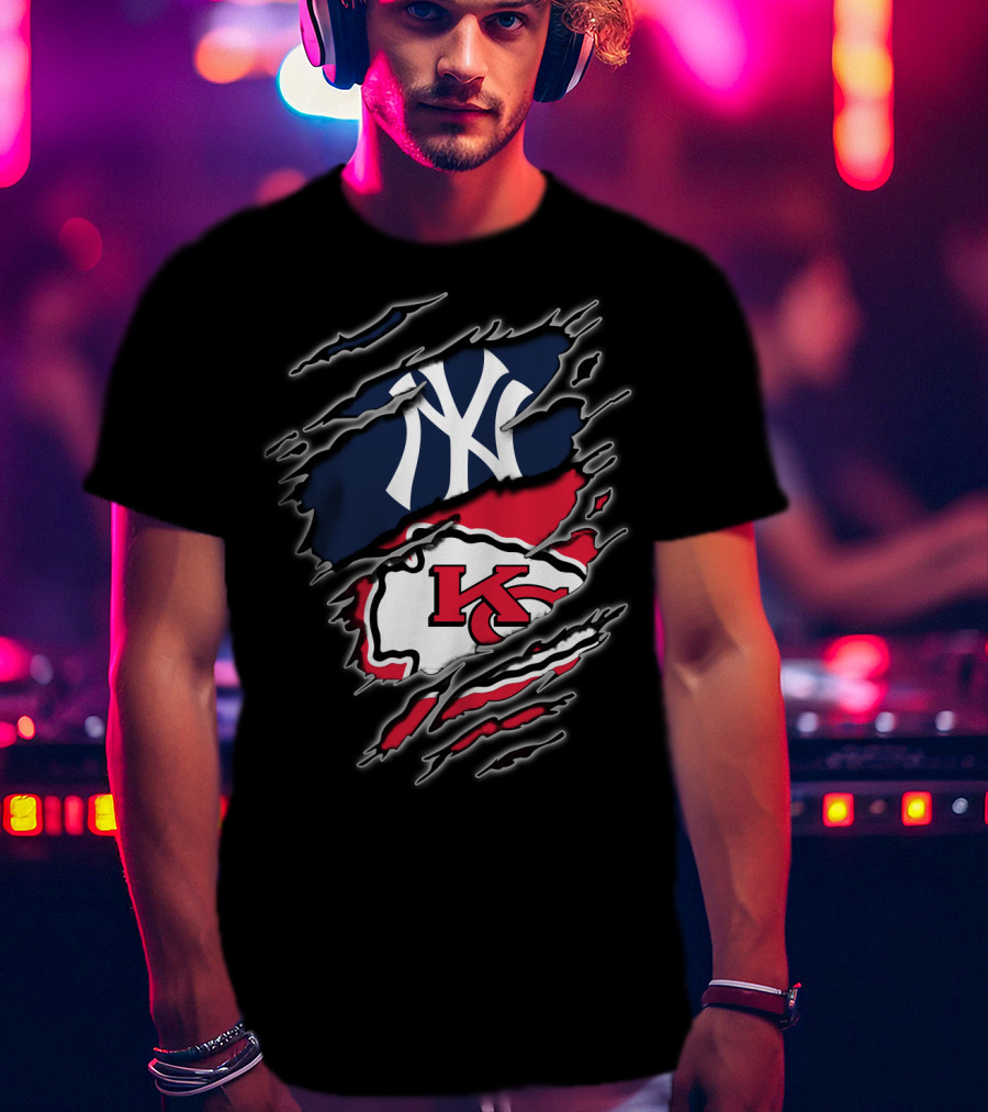 Yankees Chiefs Fan Crossover T-Shirt
