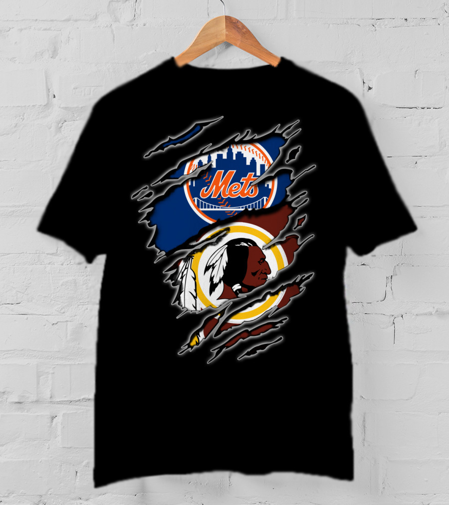Mets Redskins Crossover Fan Tribute T-Shirt