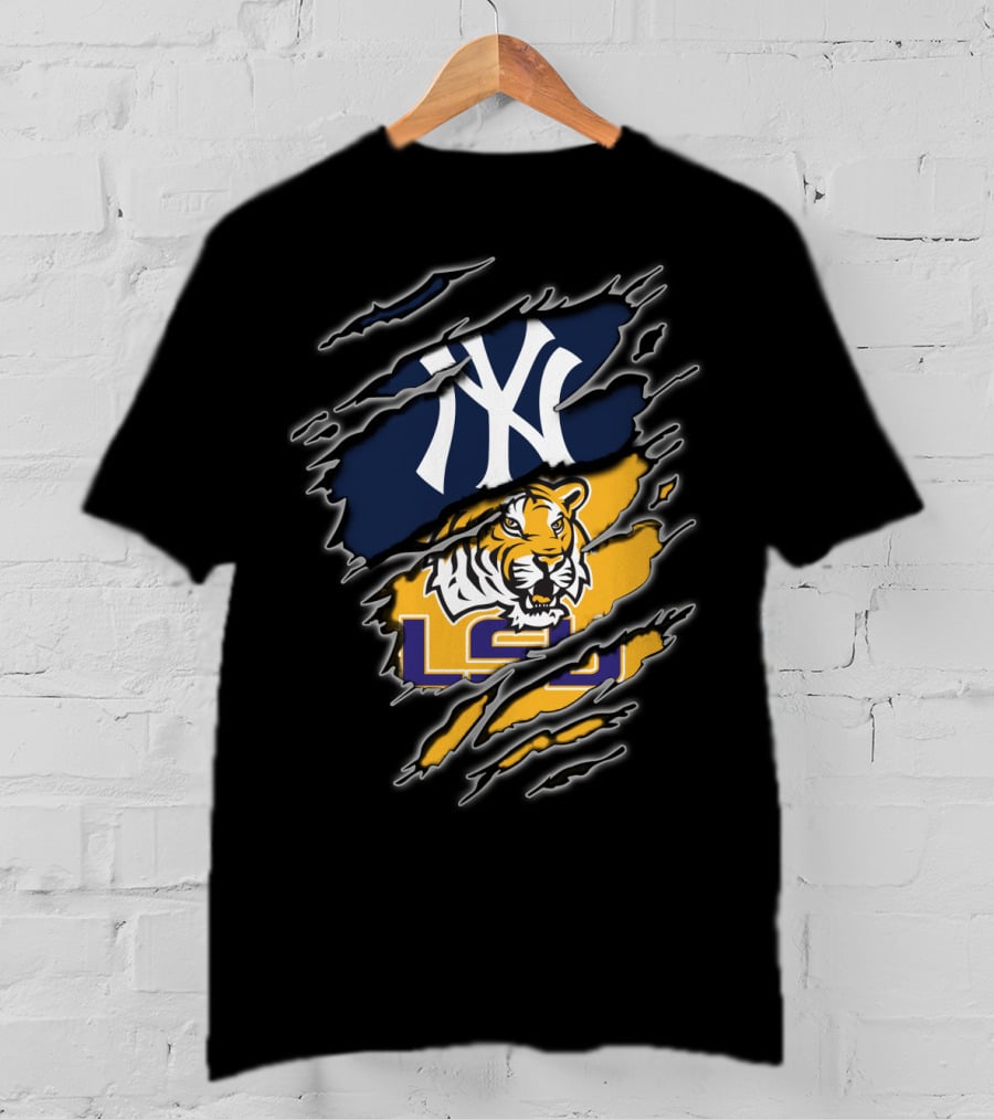 Yankees And Lsu Tigers Fan Fusion T-Shirt