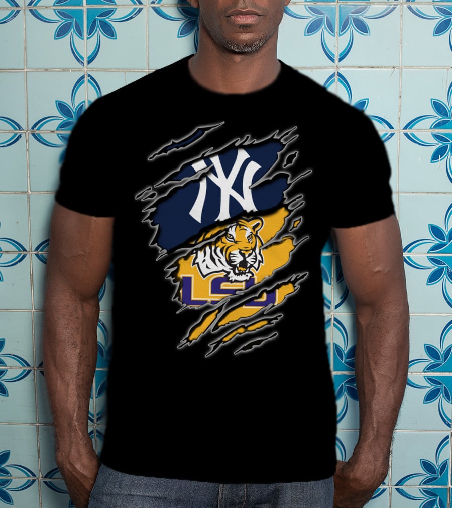 Yankees And Lsu Tigers Fan Fusion T-Shirt