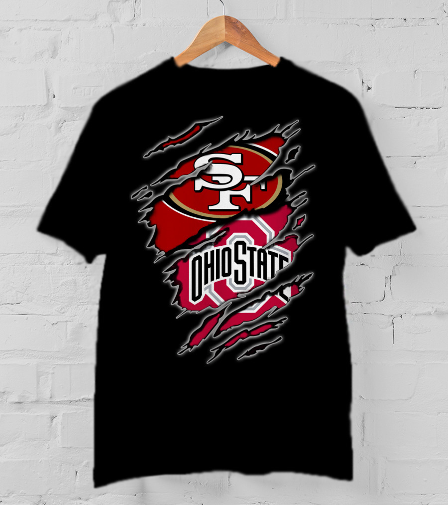Ohio State Buckeyes San Francisco 49ers Fan Crossover T-Shirt