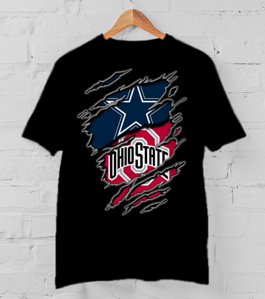 Dallas Cowboys Ohio State Buckeyes Fan Crossover T-Shirt