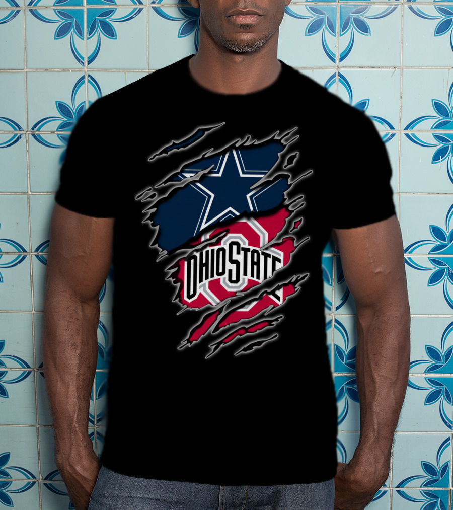 Dallas Cowboys Ohio State Buckeyes Fan Crossover T-Shirt