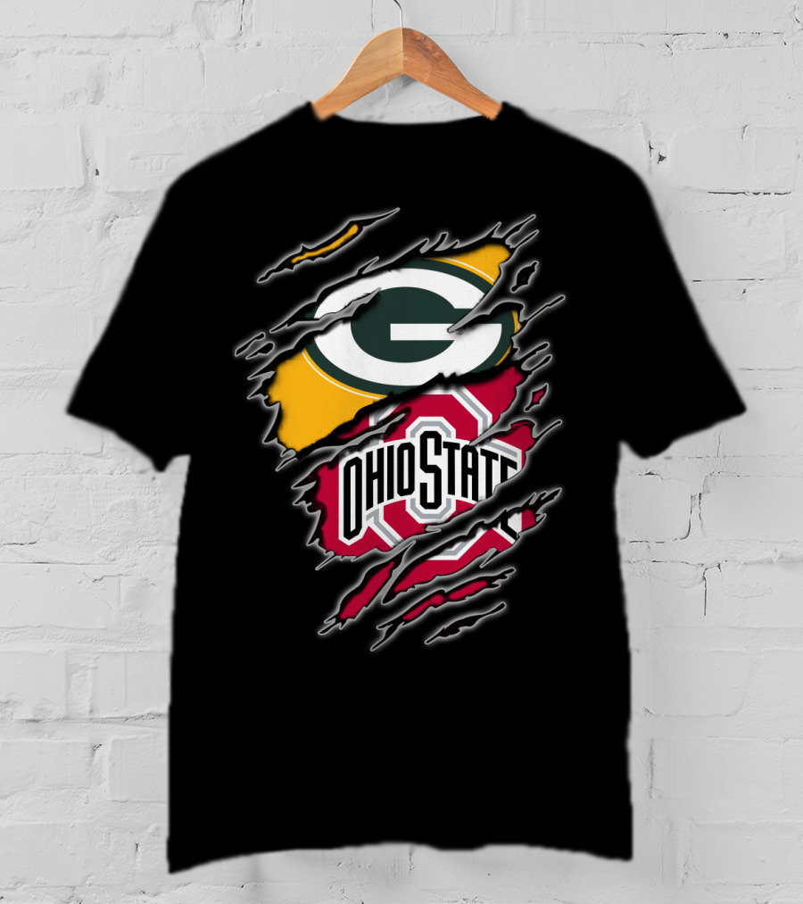Green Bay Packers Ohio State Buckeyes Fan Combination T-Shirt