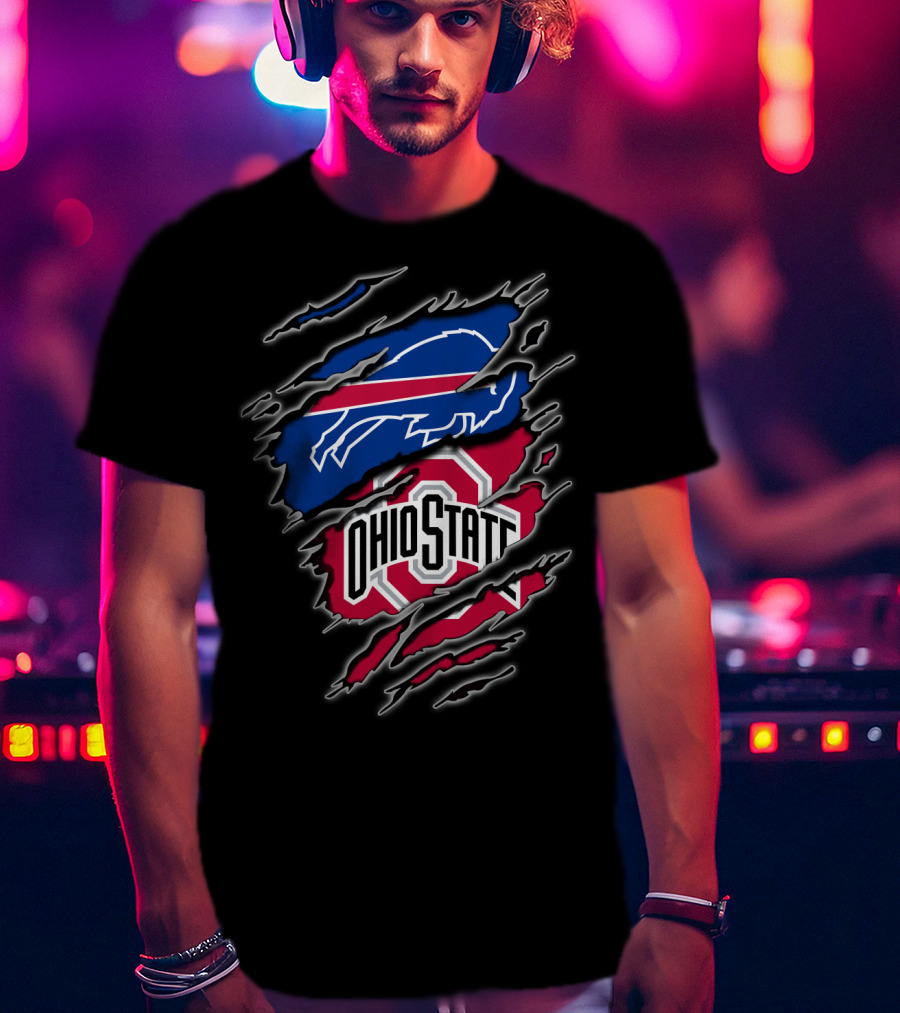 Buffalo Bills Ohio State Buckeyes Fan Crossover T-Shirt
