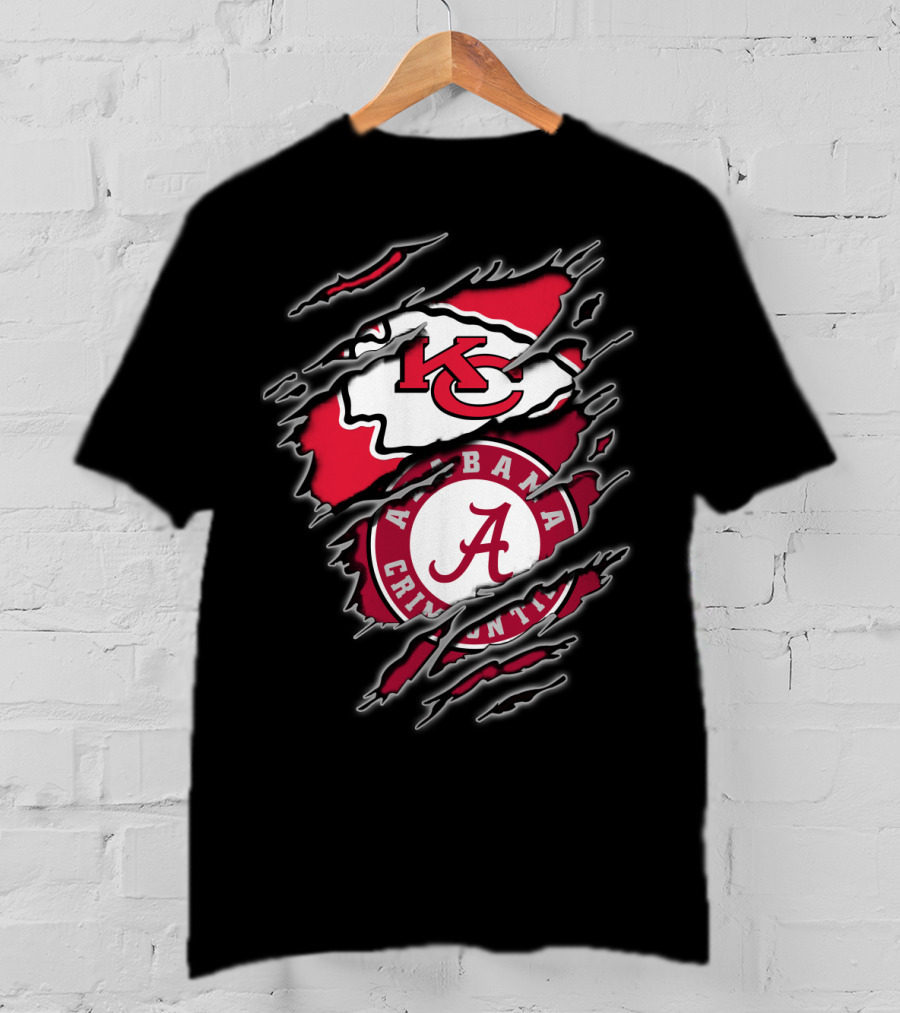Alabama Crimson Tide Kansas City Chiefs Football Fans T-Shirt