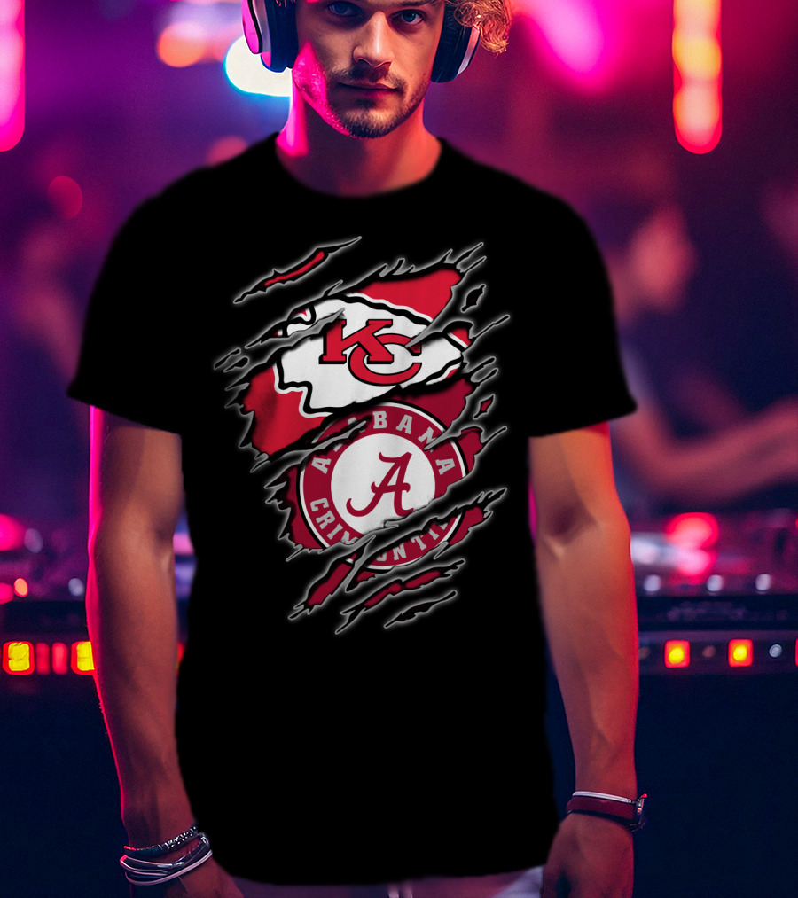 Alabama Crimson Tide Kansas City Chiefs Football Fans T-Shirt