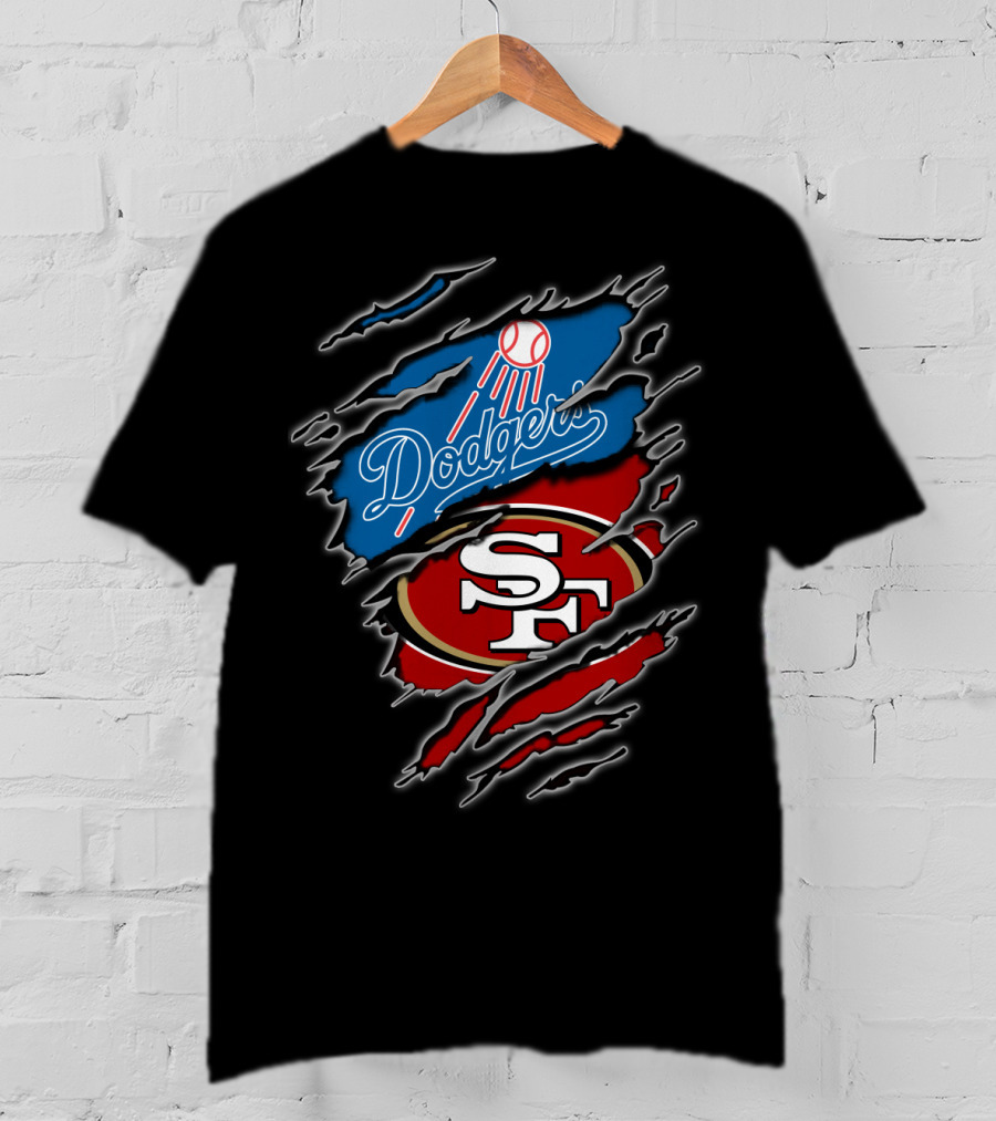 Dodgers Sf Football Baseball Fan Crossover T-Shirt