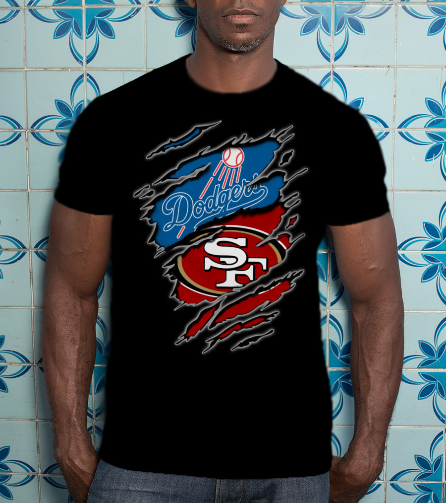 Dodgers Sf Football Baseball Fan Crossover T-Shirt