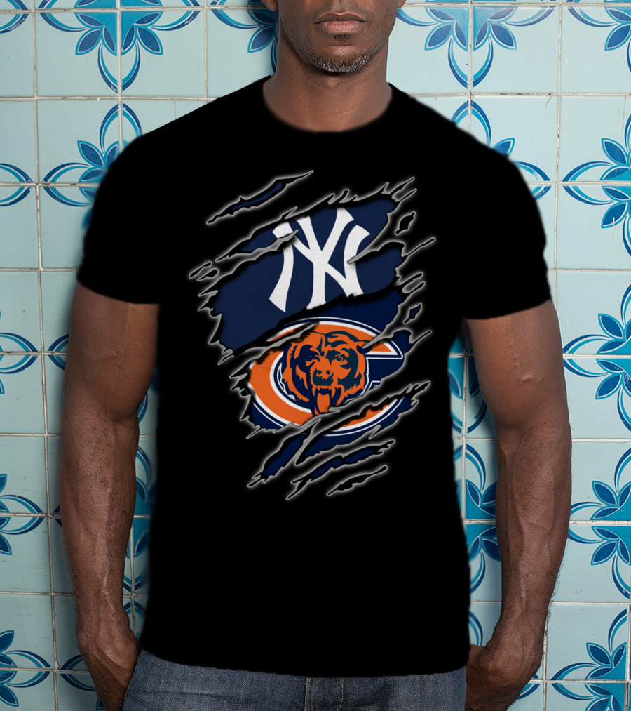 New York Yankees Chicago Bears Fans T-Shirt