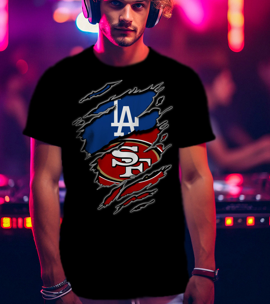 La Dodgers And Sf 49ers Fans Combination T-Shirt