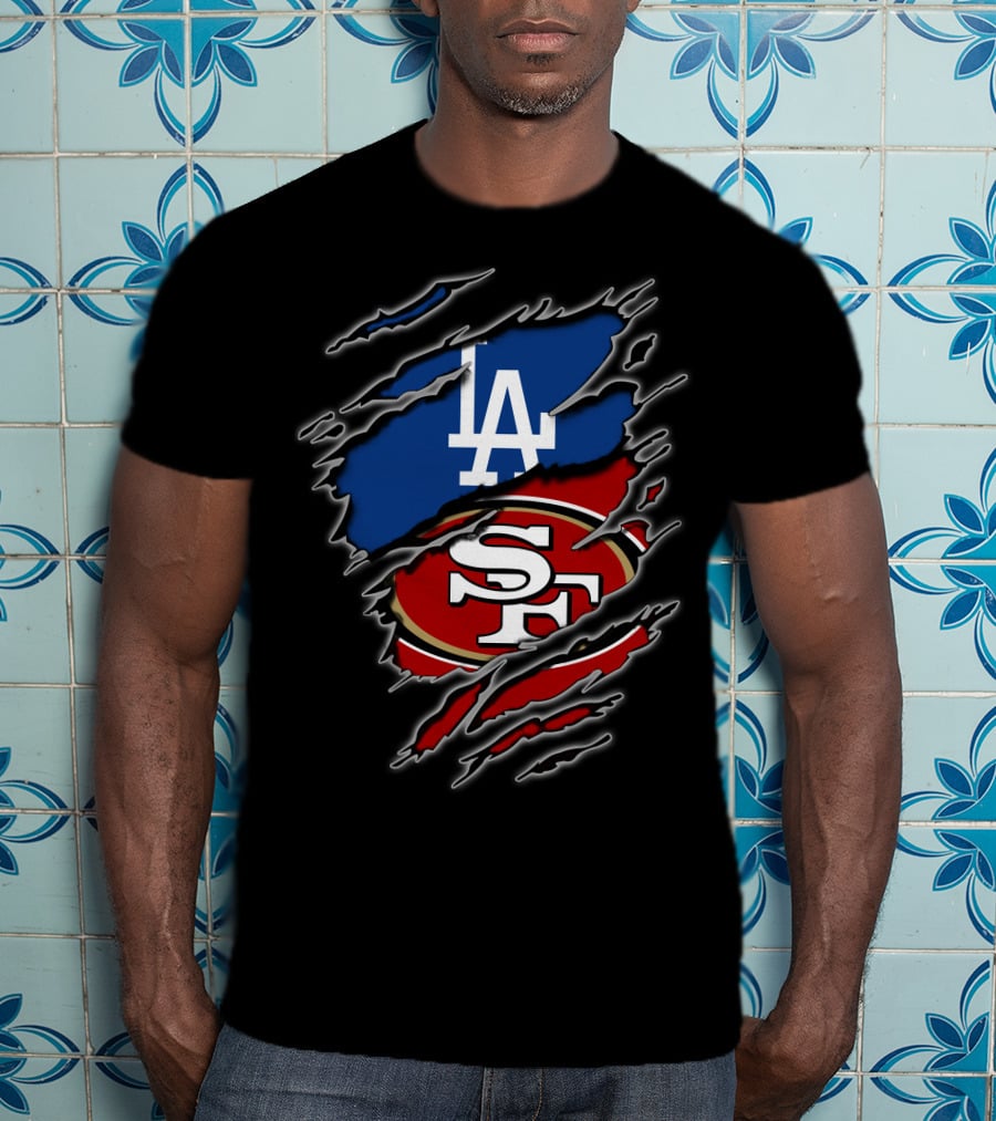 La Dodgers And Sf 49ers Fans Combination T-Shirt